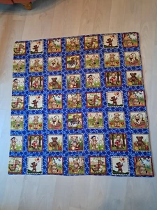 Decke für Kinder, Baumwolle, Fleece 98x83 cm, Teddys, Handarbeit, eigene Herstel - Bild 1 von 3