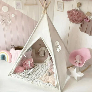 Portable Girls Boys Teepee Tent Kids Play Tent House With Floor Mat For Children - Picture 1 of 13