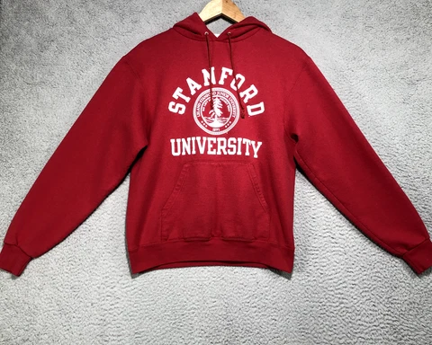 Stanford Cardinals Hoodie Sweatshirt Mens Small Red Pullover Long Sleeve Vintage Cover