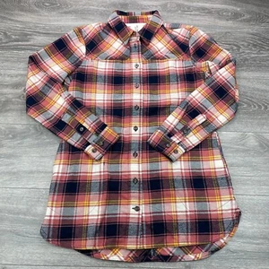 Duluth Trading Co Hemd Damen XS rosa kariert Folklore Flanell Tunika Oberteil Taschen - Bild 1 von 22