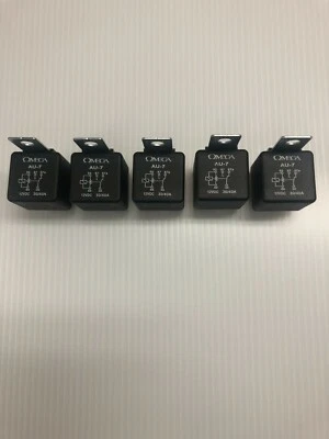 Lote de 5 Relés Omega AU-7 SPDT Single Pole Double Throw 30/40 AMP 12VDC - Imagem 1 de 2
