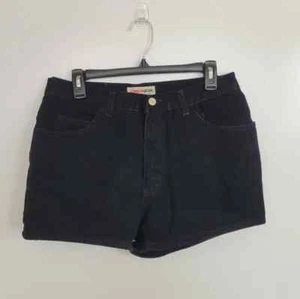 Vintage Y2K London Jean Women Shorts sz 14 Wide Leg Black Retro High Rise - Picture 1 of 11