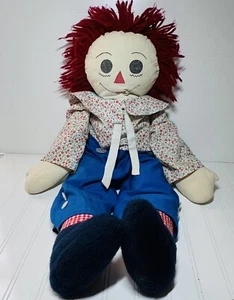 Vintage handgefertigte Raggedy Ann 33 Zoll Stofftier Puppe groß Jumbo rote Haare - Bild 1 von 15