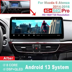 12.3inch Screen Android Car Radio For Mazda 6 Atenza 2014-2016 CarPlay Head Unit - Picture 1 of 7