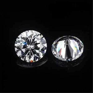 1 CT Natural White Diamond 5 mm 2 Pcs Round Cut VVS1 D Grade Certified H39 - Picture 1 of 5