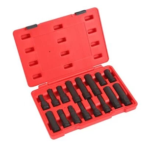 16 Piece SAE Metric Universal Locking Lug Nut Master Key Set Wheel Lock Removal - Bild 1 von 6