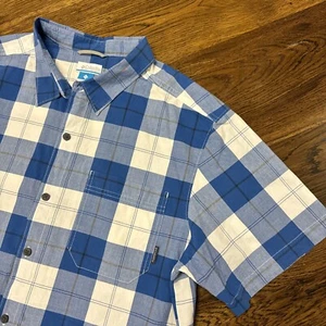 Columbia Hemd Herren XL Blau Gestreift Kurzarm Button Down Regular Fit - Bild 1 von 4