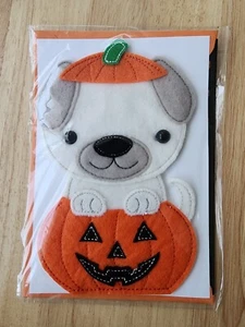 NIP Signature Puppy Pumpkin Halloween Greeting Card with Envelope - Picture 1 of 2