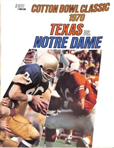 1970 Cotton Bowl Texas vs Notre Dame Program Horns National Champs Ex/MT - Picture 1 of 3