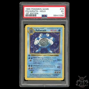 Poliwrath 1st Edition Shadowless #13/102 PSA 5 Base Set Pokemon 1999 - Picture 1 of 2