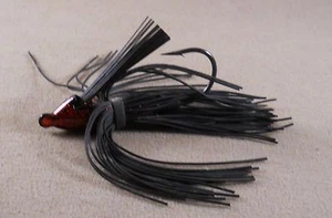 Esca da pesca basso / DR maschera da nuoto personalizzata 1/2 oz. Fiocco rosso nero / nero - Foto 1 di 2