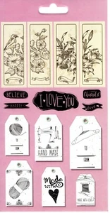 BRETT 15 AUFKLEBER THEMEN ETIKETTEN HANDARBEIT DIY HAND MADE NÄHEN VÖGEL - Bild 1 von 1