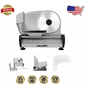 200 Watts Professional Food Slicer for Cheese, Meat, and More - Silver AS 45493 - Picture 1 of 7