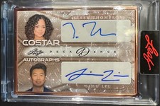 SIMU LIU * TESSA 2023 LEAF POP CENTURY DECADENCE FRAMED DUAL AUTO MARVEL 6/10