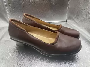 Softspots Mae Shoes Women’s 8 1/2 M Brown Leather Square Toe Comfort Pump - Picture 1 of 10