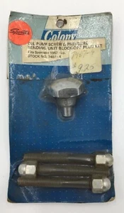 NOS Colony 7407-4 Oil Pump Screw & Pressure Sending Unit Block-Off Plug Kit - Foto 1 di 6