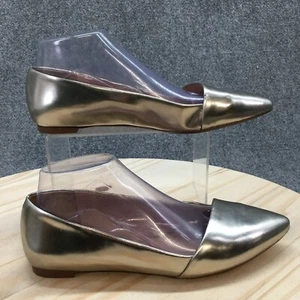 Madewell Shoes Womens 8 Ballet Flats Gold Leather Pointed Toe Casual Comfort - Picture 1 of 19
