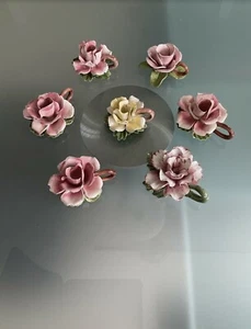 6 Rosen Porzellan Fratelli Minella Casamiccola Ischia Italien Handarbeit Unikate - Bild 1 von 15