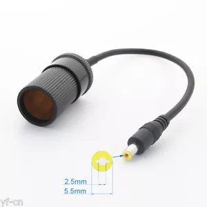 1pc DC Male 5.5mm x 2.5mm to Female Cigarette Lighter Car battery Charger cable - Picture 1 of 5