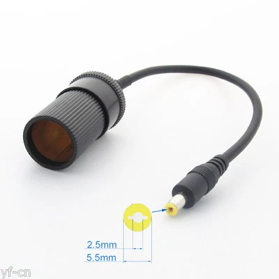 1pc DC Male 5.5mm x 2.5mm to Female Cigarette Lighter Car battery Charger cable - Image 1 of 4