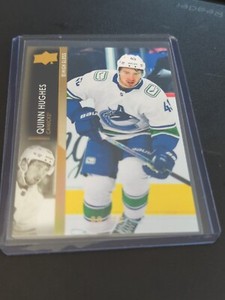 Quinn Hughes High Gloss 2021-22 Upper Deck Series 2 Numbered 06 of 10 Canucks
