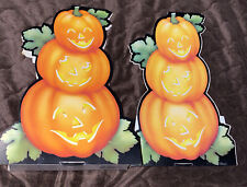 VINTAGE HALLOWEEN GREETING CARD STAND UP PUMPKINS LOT OF 2