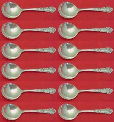 Juego de 12 cucharas sopera crema plata esterlina renacentista francés de Reed and Barton Foto 1 de 3