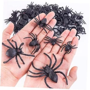 60 Pieces Realistic Plastic Spiders Black Fake Spider Toys and Spider Rings - Picture 1 of 8