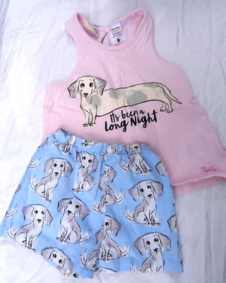 Peter Alexander Dachshund Girls Pajamas Sleeveless Top with Shorts Girls Size 4 - Image 1 of 4