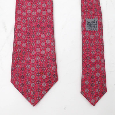 Corbata de seda HERMES para hombre W3 L56 hecha en Francia logotipo monograma multicolor Foto 1 de 4