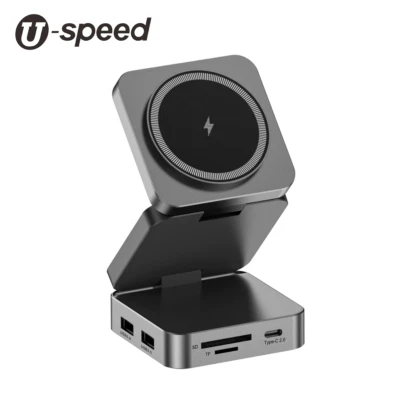 15W Aluminum Alloy Magnetic 10-in-1 HUB Docking Station Wireless Fast Charger - Image 1 of 4
