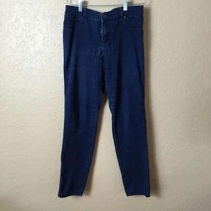NY&C Solid Blue Jean Legging Sits At Lower Waist Womens Size 10 Pockets Zipper - Picture 1 of 10