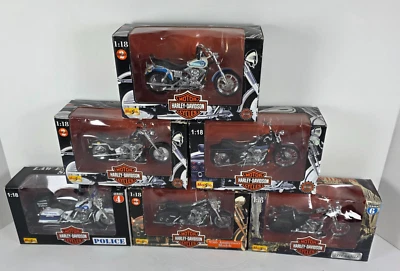 Lote de 6 bicicletas Harley-Davidson vintage escala 1:18 diecast Foto 1 de 4