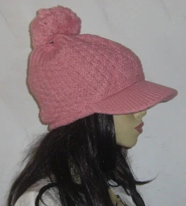 Gorro de invierno gorro gorro de globo gorro de punto gorro de paraguas cálido amarillo rosa NUEVO - Imagen 1 de 8