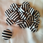 22 x 20mm Black & White Striped Shanked Round Buttons New Ex Shop Stock