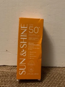 SUN & SHINE MINERAL SUNSCREEN LOTION: SPF50 Broad Spectrum UVA UVB, Face... - Picture 1 of 4