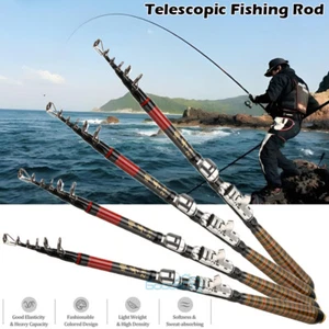 Caña de pescar telescópica EE. UU. caña de pescar resistente fibra de carbono mar agua salada agua dulce - Imagen 1 de 36