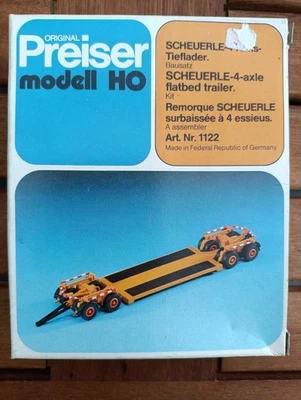 PREISER 1122 H0 Scheuerle 4-Achs Tieflader Bausatz ungebaut 1:87 - Bild 1 von 2