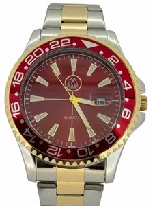 Mabz Men’s Two Time Red Dial Stainless Steel Wrist Watch - Affordable Watch’s - Picture 1 of 4