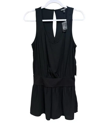 NUEVO CON ETIQUETAS Express Basic Negro Cuello en V Mameluco Corto Sin Mangas Informal Para Mujer Talla SP NUEVO Foto 1 de 4