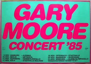 GARY MOORE - 1985 - Live In Concert - Run For Cover Tour - Poster - Picture 1 of 1