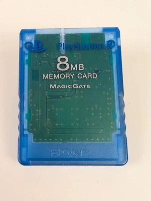 Sony PlayStation 2 Memory Card Clear Blue OEM PS2 Genuine Official Brand Tested - Image 1 of 2