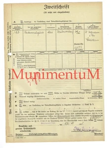 Fa. HOFFMANN SCHLOTHEIM cinture di iuta 1938 richiesta certificato di copertura R169 - Foto 1 di 2