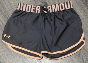 Girls Under Armour Medium Loose Fit Gray Shorts - Picture 1 of 4