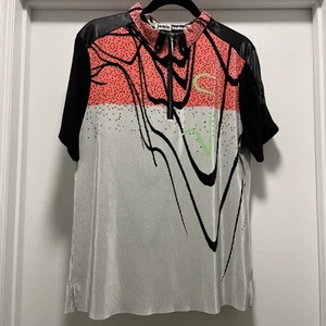 Polo de golf JAMIE SADOCK para mujer XL estampado abstracto brillante 1/4 cremallera artística años 90 - Imagen 1 de 15