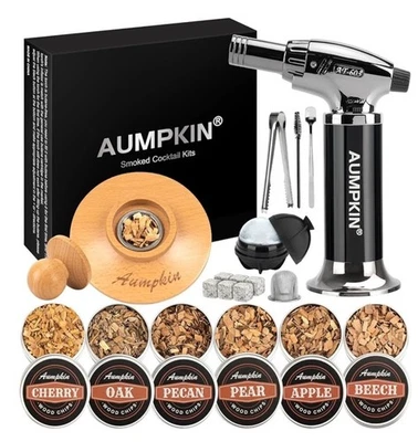 Cocktail Smoker Kit w Torch 6 Flavors Wood Chips Bourbon Whiskey Smoker