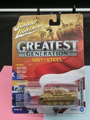 Johnny Lightning Greatest Generation Grit & Steel WWII M3 German Panther G Tank - Image 1 of 2