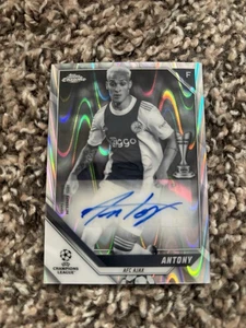2021-22 Topps Chrome UCL Black & White RayWave Refractor Antony #CA-A Auto - Picture 1 of 2