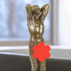 Estatua de bronce desnuda masculina de hombre de colección escultura estatuilla arte decoración - Imagen 1 de 8