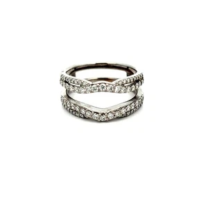 14kt White Gold .63ct tw Diamond Wedding Jacket - Picture 1 of 6